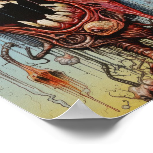 Surreal Nightmare Monster zerschmettert zwischen V Poster (Ecke)