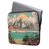 Surreal Ocean and Mountain Landscape with Waves Laptopschutzhülle (Vorderseite Links)