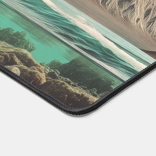 Surreal Ocean and Mountain Landscape with Waves Schreibtischunterlage (Ecke)
