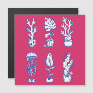 Surreal Ocean Botanik Magnetkarte
