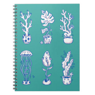 Surreal Ocean Botanik Notizblock
