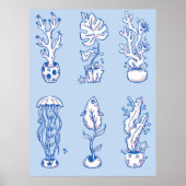 Surreal Ocean Botanik Poster (Vorne)