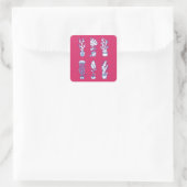 Surreal Ocean Botanik Quadratischer Aufkleber (Tasche)