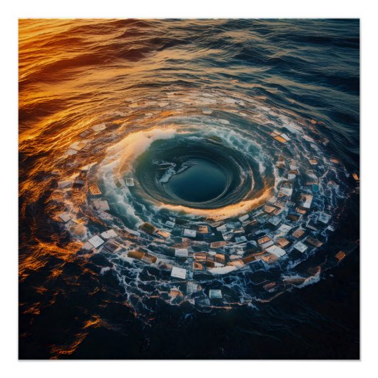 Surreal Ocean Maelstrom von Erinnerungen Poster (Vorderseite)