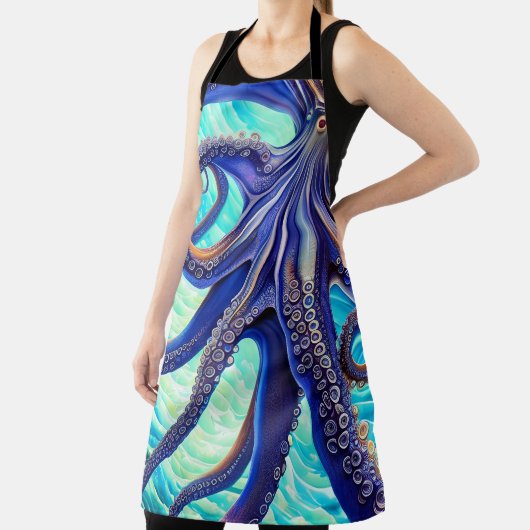 Surreal Octopus Blue Ocean Wave Impressionismus Schürze (InSitu)