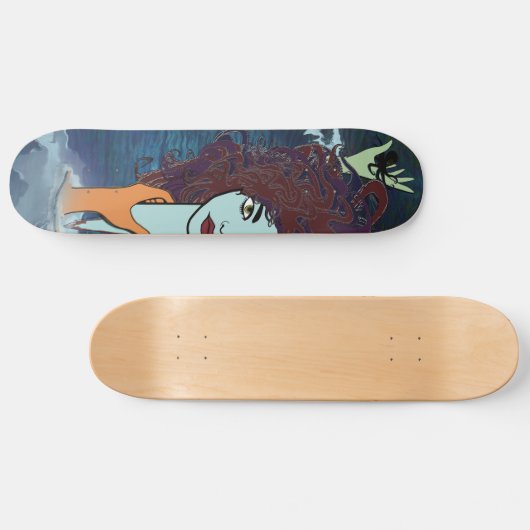 Surreal Octopus Sea Goddess Skateboard (Horizontal)