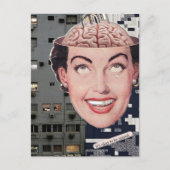 surreal ok to be scared woman collage postkarte (Vorderseite)
