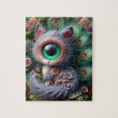 Surreal One Mit Augen Gray Kitty Puzzle (Vertikal)