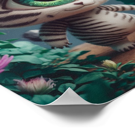 Surreal One Mit Augen Zebra Kitty Poster (Ecke)