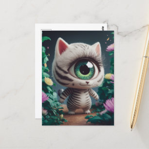 Surreal One Mit Augen Zebra Kitty Postkarte