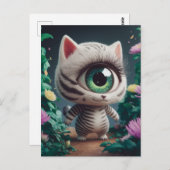 Surreal One Mit Augen Zebra Kitty Postkarte (Vorne/Hinten)