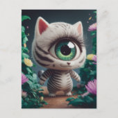 Surreal One Mit Augen Zebra Kitty Postkarte (Vorderseite)