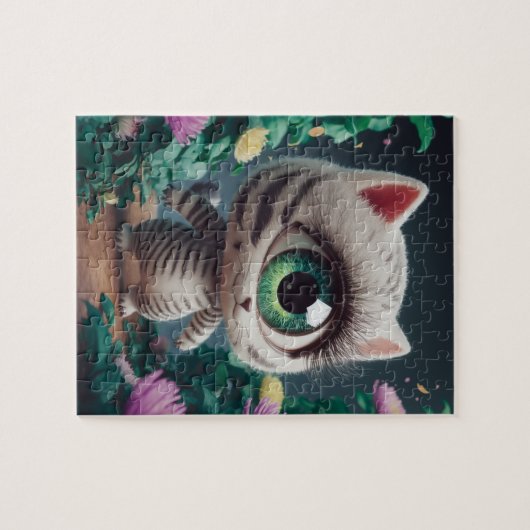 Surreal One Mit Augen Zebra Kitty Puzzle (Horizontal)