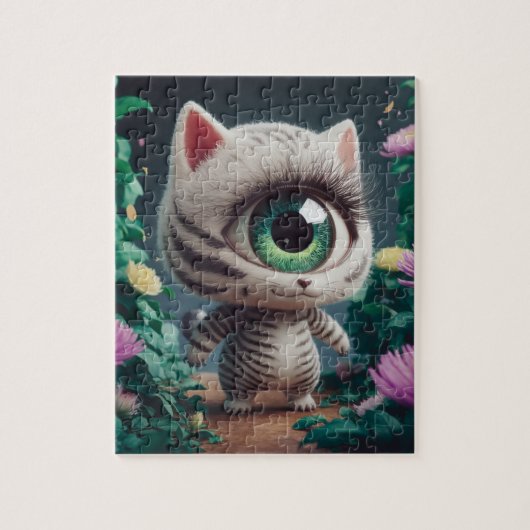 Surreal One Mit Augen Zebra Kitty Puzzle (Vertikal)