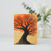 Surreal Orange Autumn Tree Postkarte (Stehend Vorderseite)