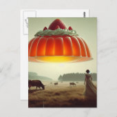 Surreal Orange Sweet Leckerei in der Milchweide Postkarte (Vorne/Hinten)