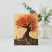 Surreal Orange Tree Postkarte (Stehend Vorderseite)