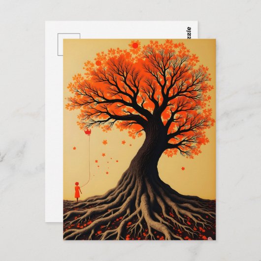 Surreal Orange Tree Postkarte (Vorne/Hinten)