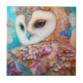 Surreal Owl Fantasy Art Fliese (Vorderseite)