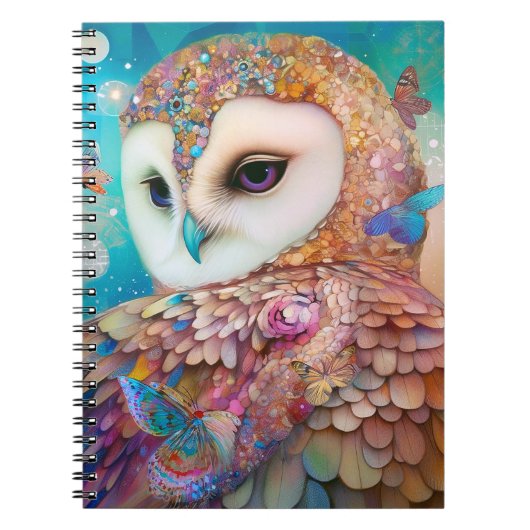 Surreal Owl Fantasy Art Notizblock (Vorderseite)