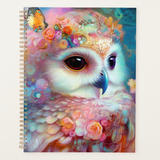 Surreal Owl Fantasy Art Planer (Vorderseite)