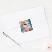 Surreal Owl Fantasy Art Quadratischer Aufkleber (Umschlag)