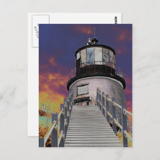 Surreal Owls Head Lighthouse Postkarte (Vorne/Hinten)