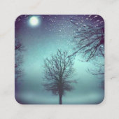 Surreal Painted Forest & Full Moon Quadratische Visitenkarte (Vorderseite)