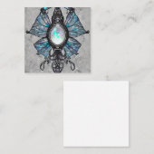 Surreal Painted Opal Wings Pendant Quadratische Visitenkarte (Vorne/Hinten)