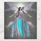 Surreal Painted Sunburst Fairy Weinetikett (Einzelnes Label)