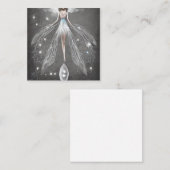 Surreal Painted White Dress Fairy Quadratische Visitenkarte (Vorne/Hinten)