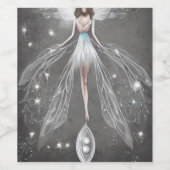 Surreal Painted White Dress Fairy Weinetikett (Einzelnes Label)