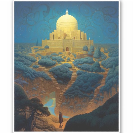 Surreal Palace Landschaft Aufkleber (Vorderseite)