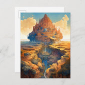 Surreal Palace Landschaft Postkarte (Vorne/Hinten)