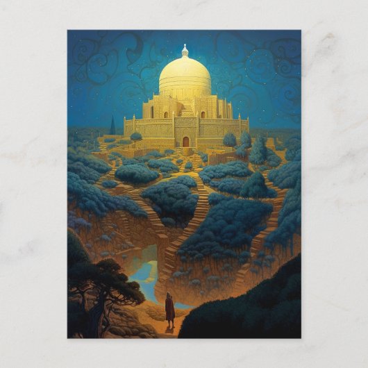 Surreal Palace Landschaft Postkarte (Vorderseite)