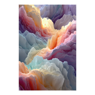 Surreal Pastel Rainbow Mountains Fantasy Landscape Fotodruck