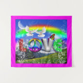 Surreal Peace and Liebe Art Wandteppich (Vorderseite (Horizontal))