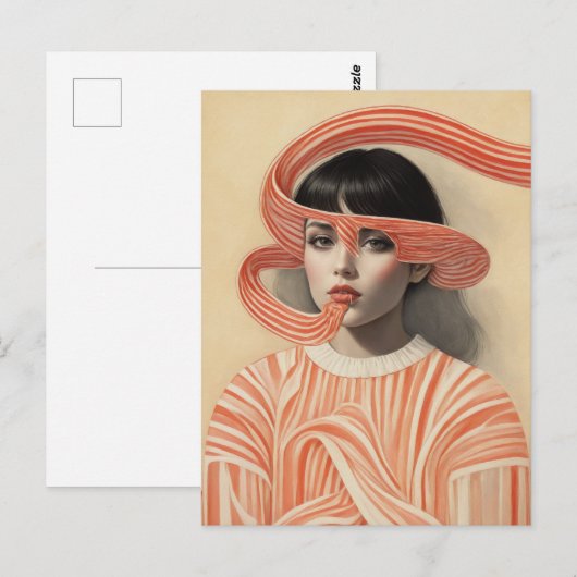 Surreal Peppermint-Frau Postkarte (Vorne/Hinten)