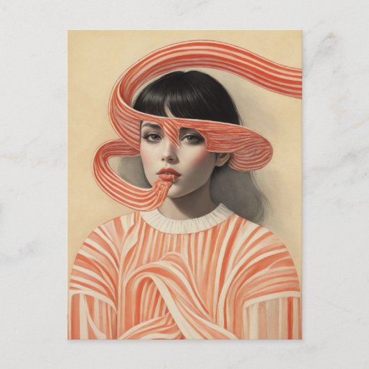 Surreal Peppermint-Frau Postkarte (Vorderseite)