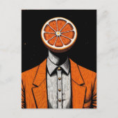 Surreal Person with an Orange for a Head Postkarte (Vorderseite)
