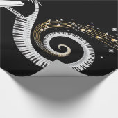 Surreal Piano Keyboard Wrapping Paper Geschenkpapier (Ecke)