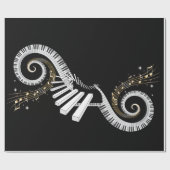 Surreal Piano Keyboard Wrapping Paper Geschenkpapier (Flach)