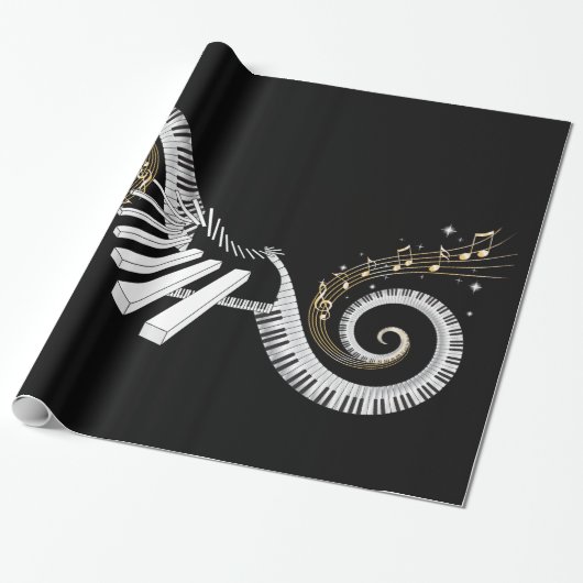 Surreal Piano Keyboard Wrapping Paper Geschenkpapier (Ungerollt)