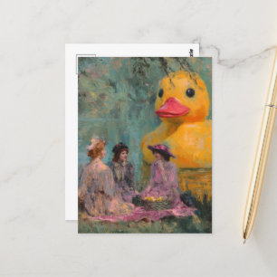 Surreal Picnic mit Rubberente Postkarte