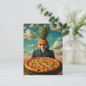 Surreal Pineapple Pizza Man Postkarte (Stehend Vorderseite)