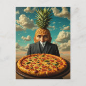Surreal Pineapple Pizza Man Postkarte (Vorderseite)