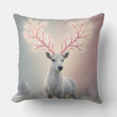 Surreal Pink Antler Reindeer Pillow Kissen (Vorderseite)