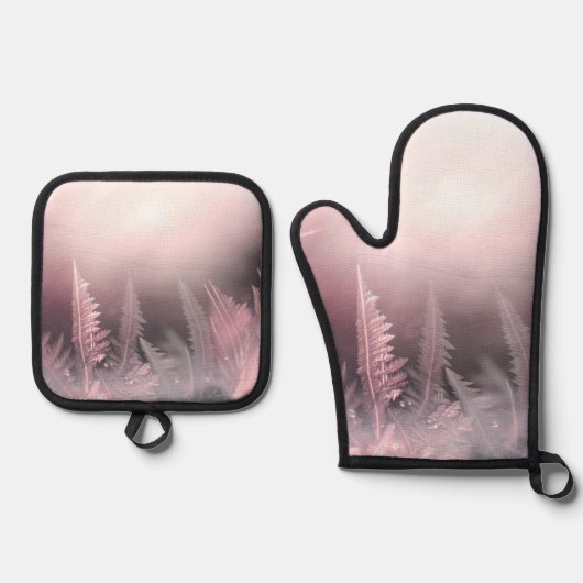 Surreal Pink Landscape Ofenhandschuh & Topflappen-Set (Vorderseite)