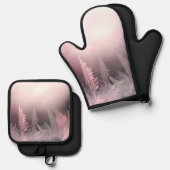 Surreal Pink Landscape Ofenhandschuh & Topflappen-Set (Vorderseite/Rückseite)