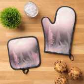 Surreal Pink Landscape Ofenhandschuh & Topflappen-Set (Oben Unten)